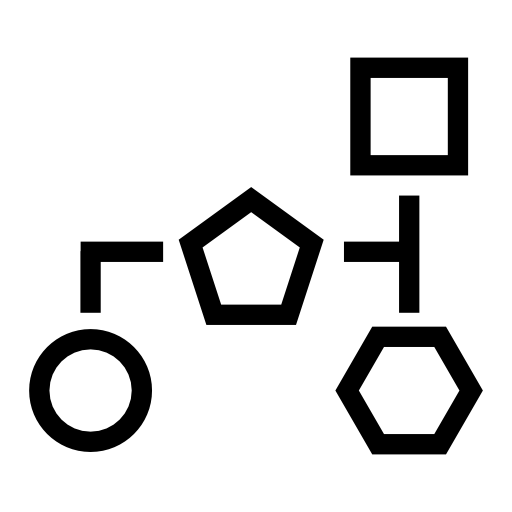 Block schemes with geometrical basic shapes outlines