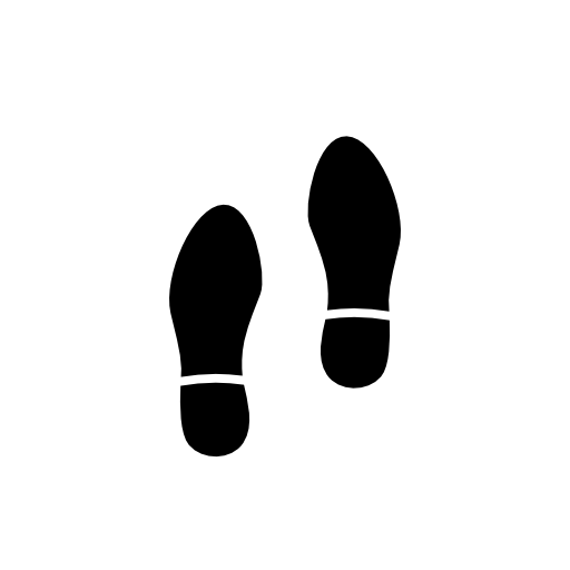 Human shoes footprints