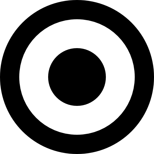 Small black circle within a circle outline