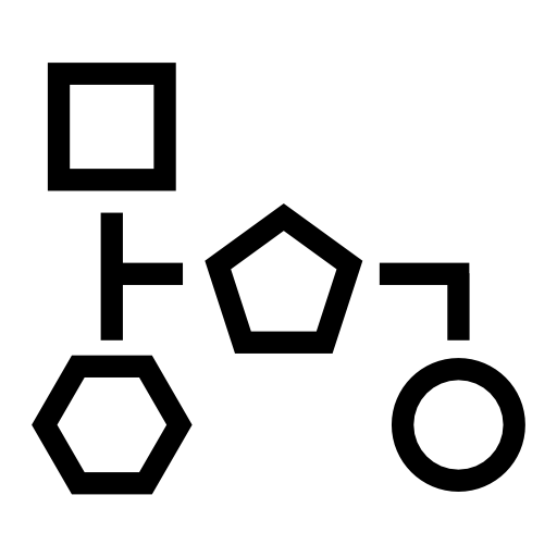 Block scheme of geometrical shapes outlines