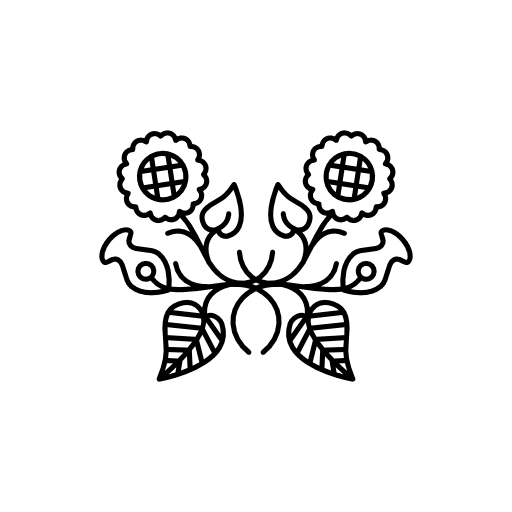 Floral symmetrical design for ornamentation