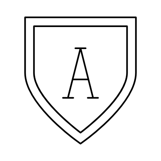 Shield shape with letter A