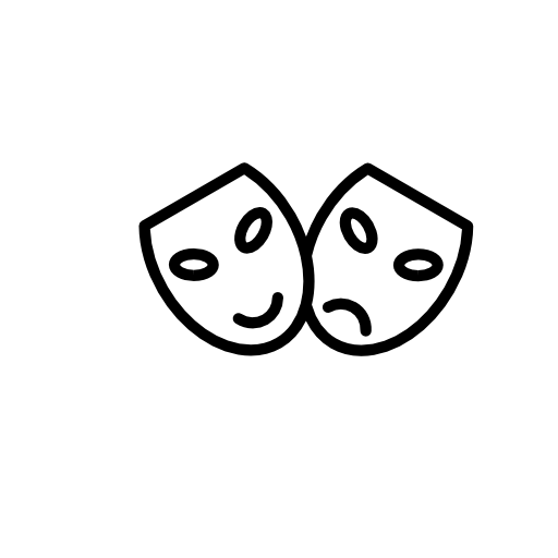 Happy and sad masks