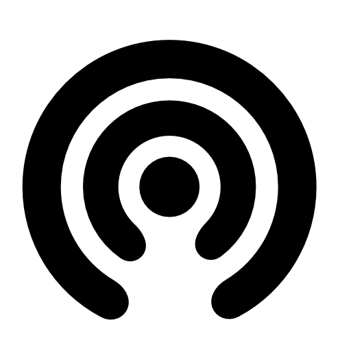 Semicircular lines with dot at the center