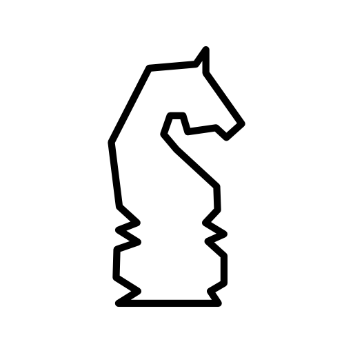 Horse of chess game black shape from side view