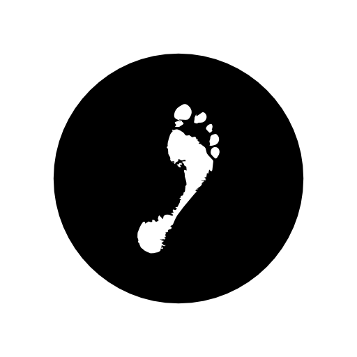 Vintage footprint on round background