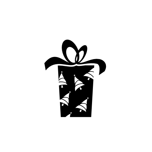 Giftbox with xmas trees