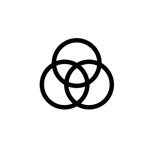 Three circles overlapping at the center