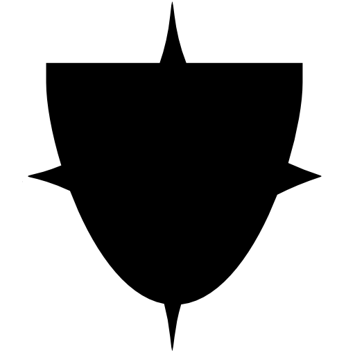 Shield shape with four lateral points