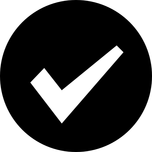 White check mark inside a circle