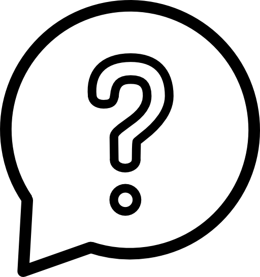 Question circular speech bubble outline