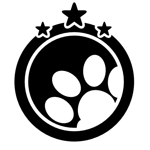 Pet hotel symbol with three stars