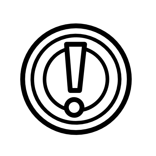 Warning sign, exclamation mark in circles