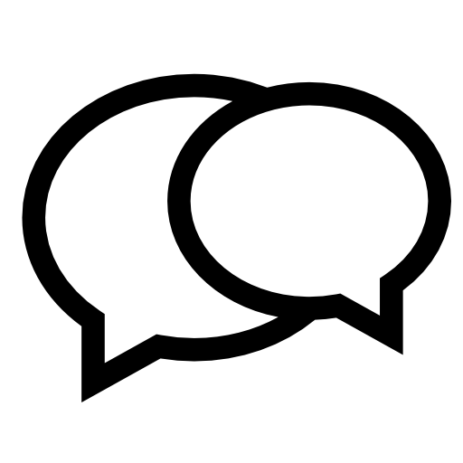 Two overlapping speech bubbles