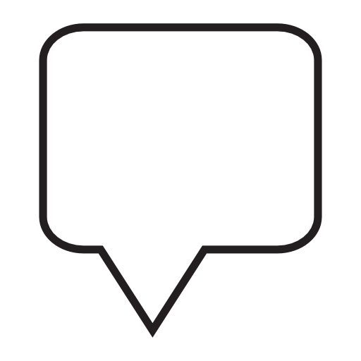 Speech bubble with round corners, IOS 7 interface symbol