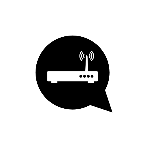 Wifi router in speech balloon