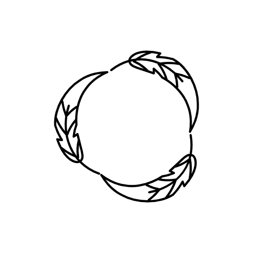 Circular feather outline design