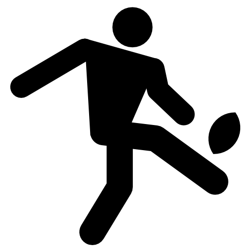 Rugby player kicking the ball