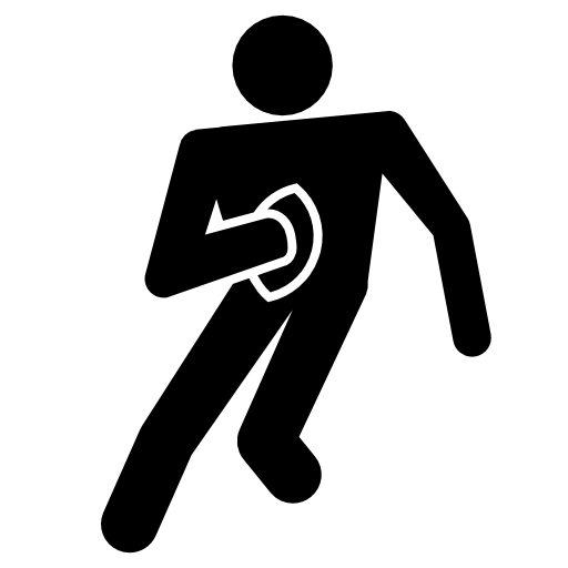 Rugby player running with the ball