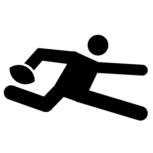 Rugby player running with the ball