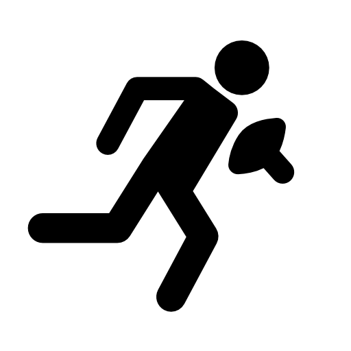 Rugby player running with the ball