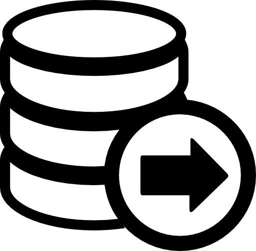 Database with arrow point to right