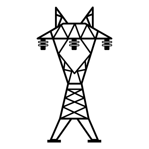 Power line with three insulators