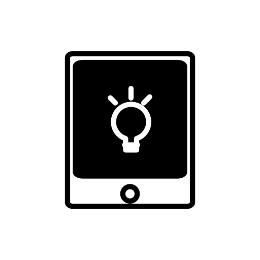 Tablet with light bulb outline