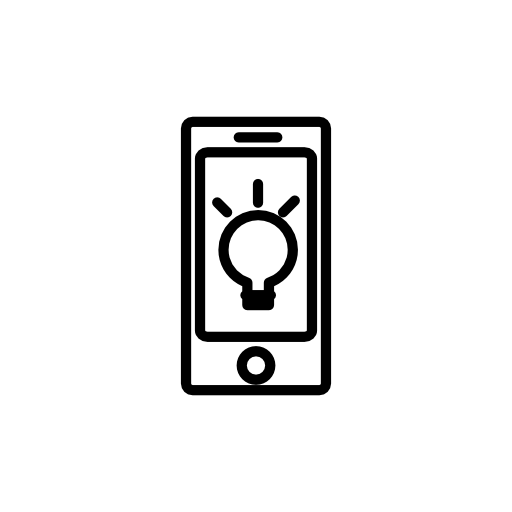 Cellular phone with light bulb symbol