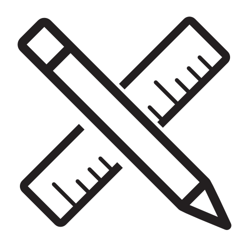 Ruler and pencil cross, IOS 7 interface symbol