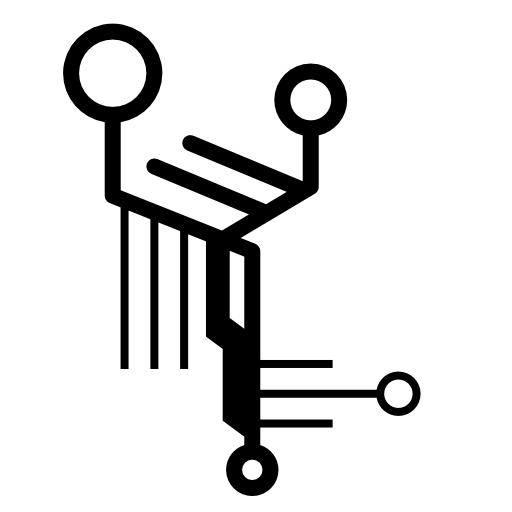 Electronic printed circuit with lines and circles