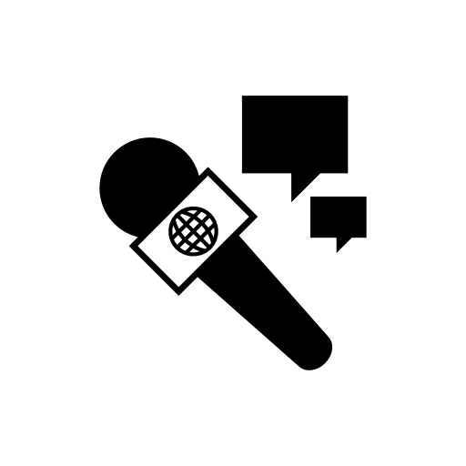 Interview with microphone