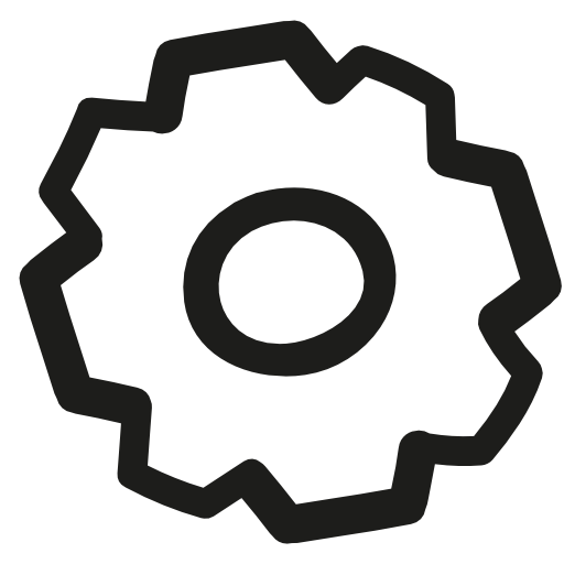 Cogwheel hand drawn outline