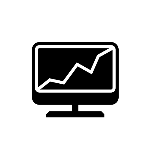 Diagonal zig zag ascendant line on computer monitor screen