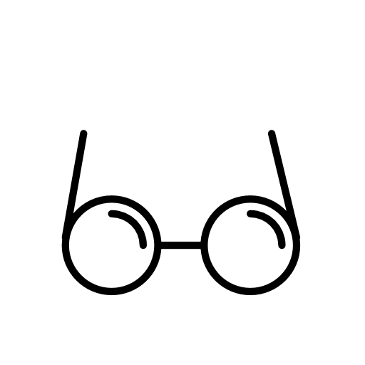 Eyeglasses of circular outline in a circle