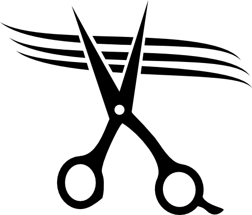 Scissors cutting hair