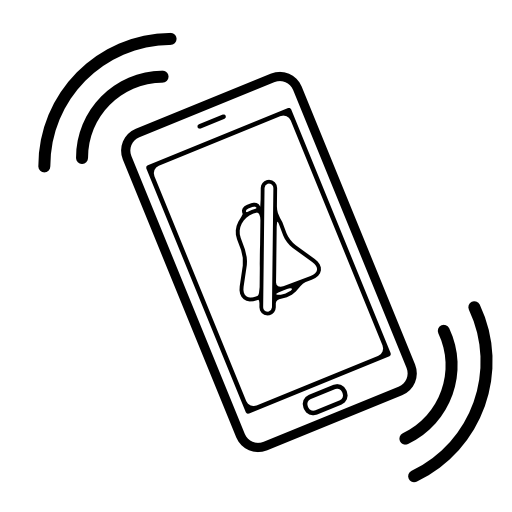 Vibrant mobile phone on mute mode