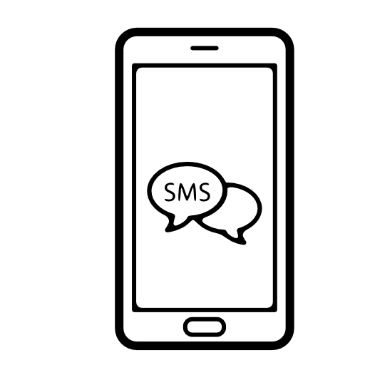 Sms bubbles symbol on phone screen