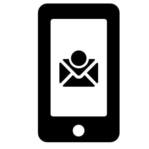 Phone with an envelope on screen