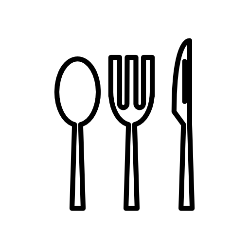 Eating tools three black silhouettes