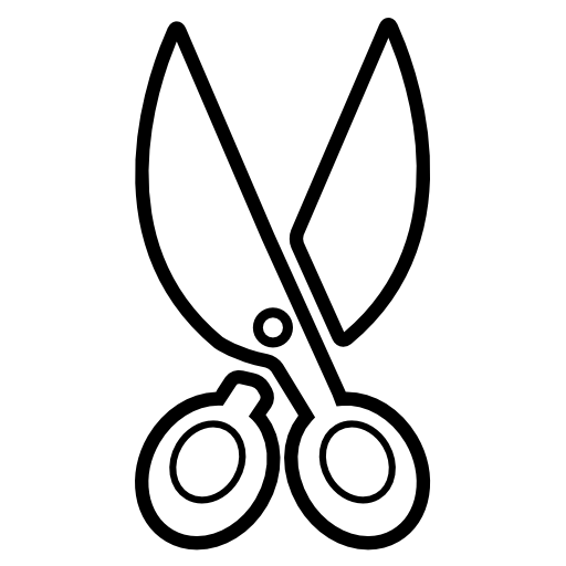 Scissors opened outline