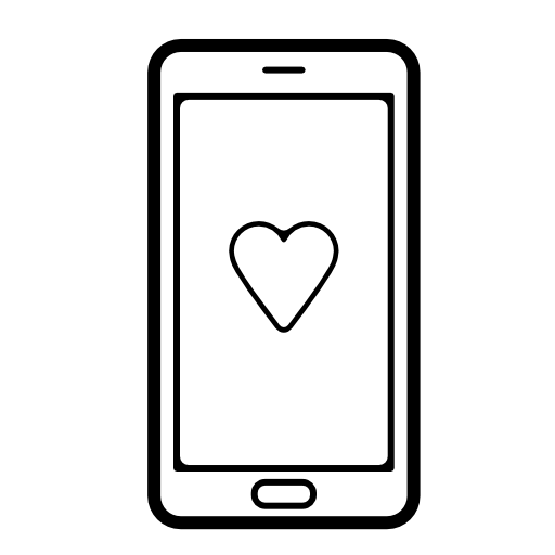 Heart on phone screen