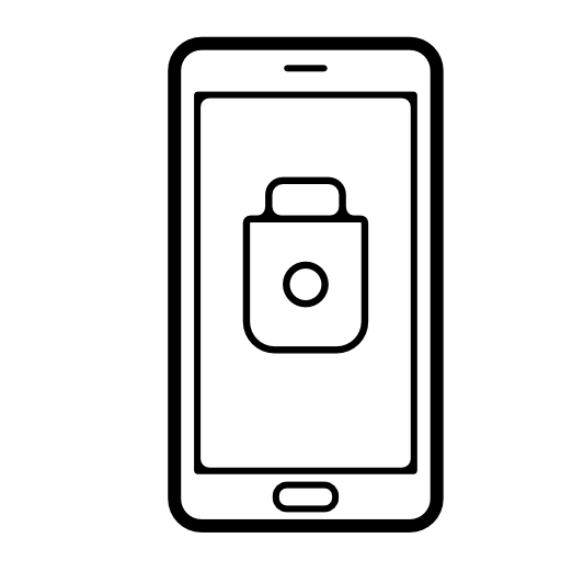 Padlock symbol on phone screen