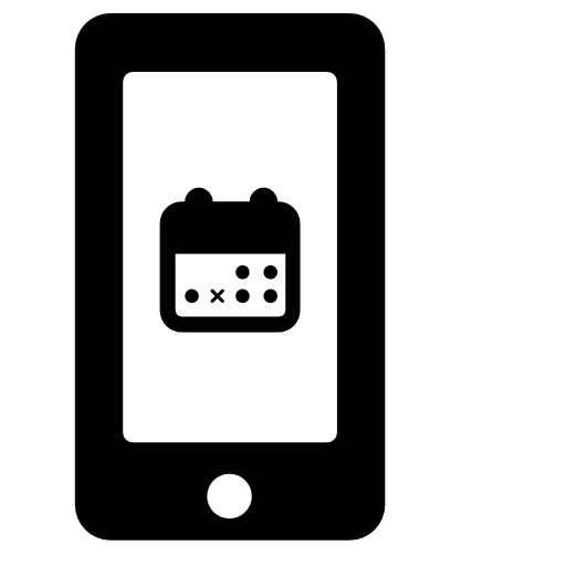 Calendar symbol on phone screen
