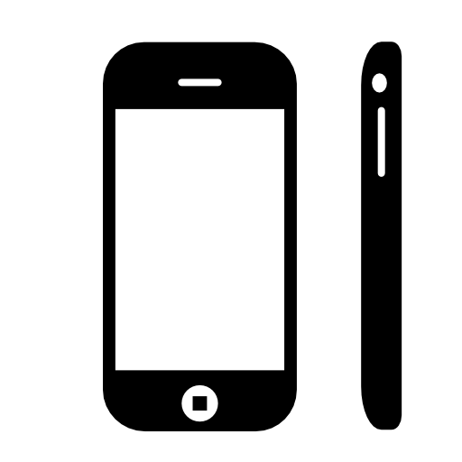 Phone of rounded shape from side and front view