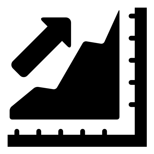 Progress growth with rising arrow