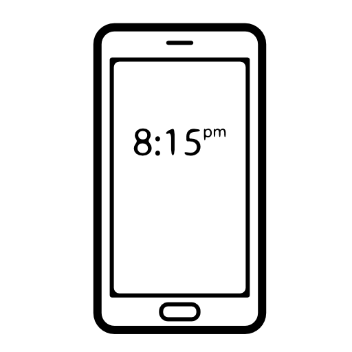 Hour on phone screen clock