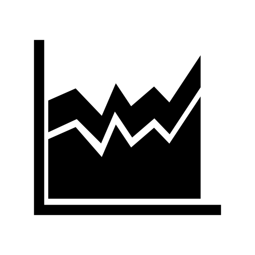 Business chart area in zig zag