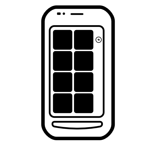 Phone tool with black rectangles on screen