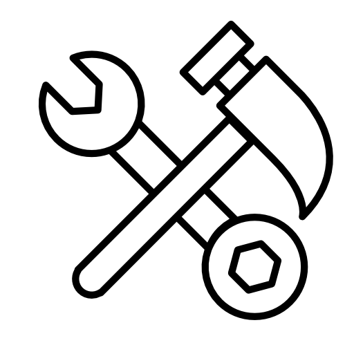 Wrench and pick hammer outline